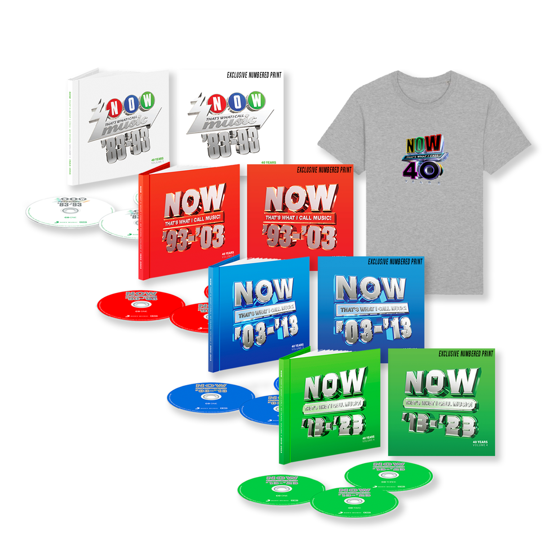 NOW 40th Anniversary Collectors CD Bundle & NOW 40th Anniversary Grey T-shirt