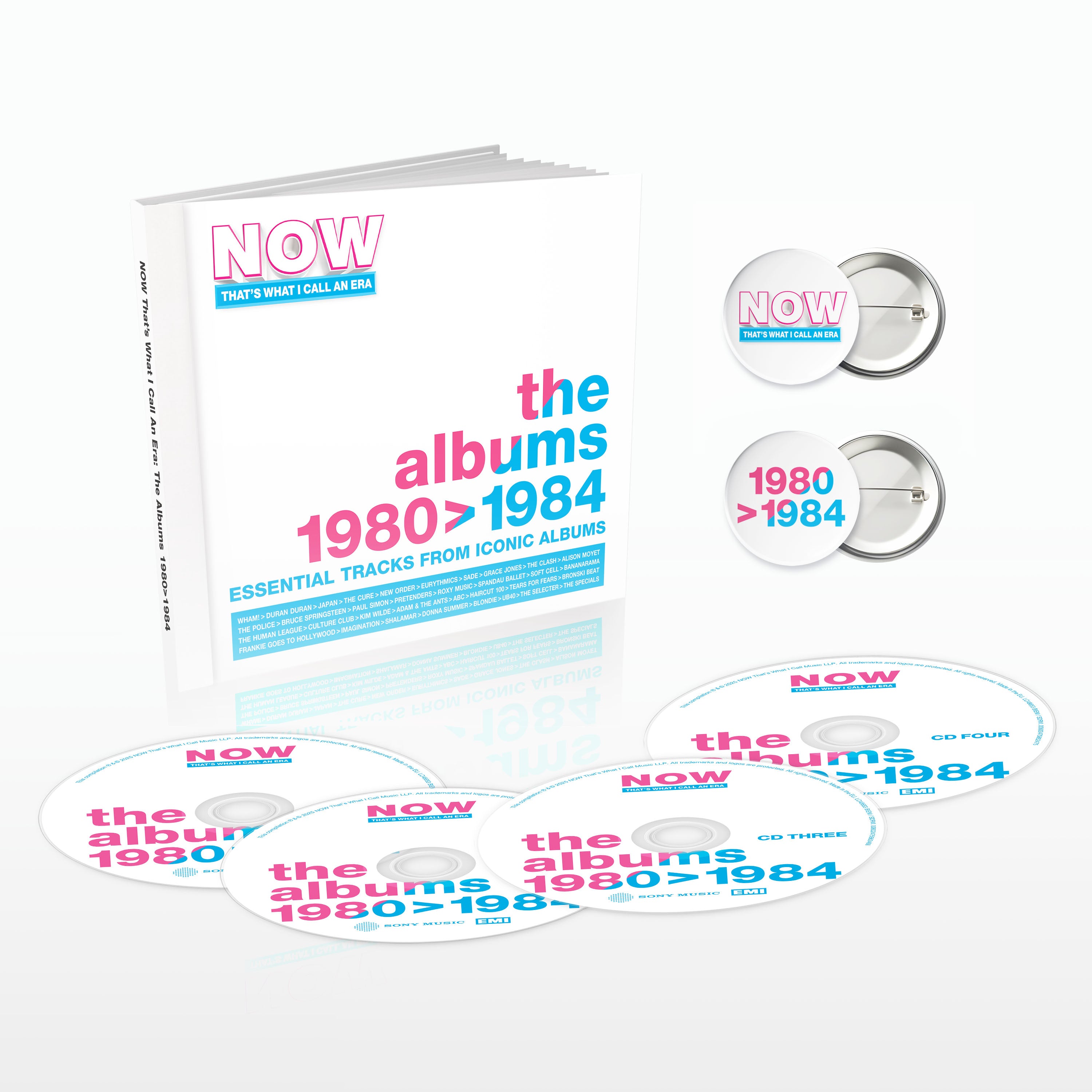 NOW That's What I Call An Era: The Albums - 1980-1984 (Special Edition 4CD) & Badge Set