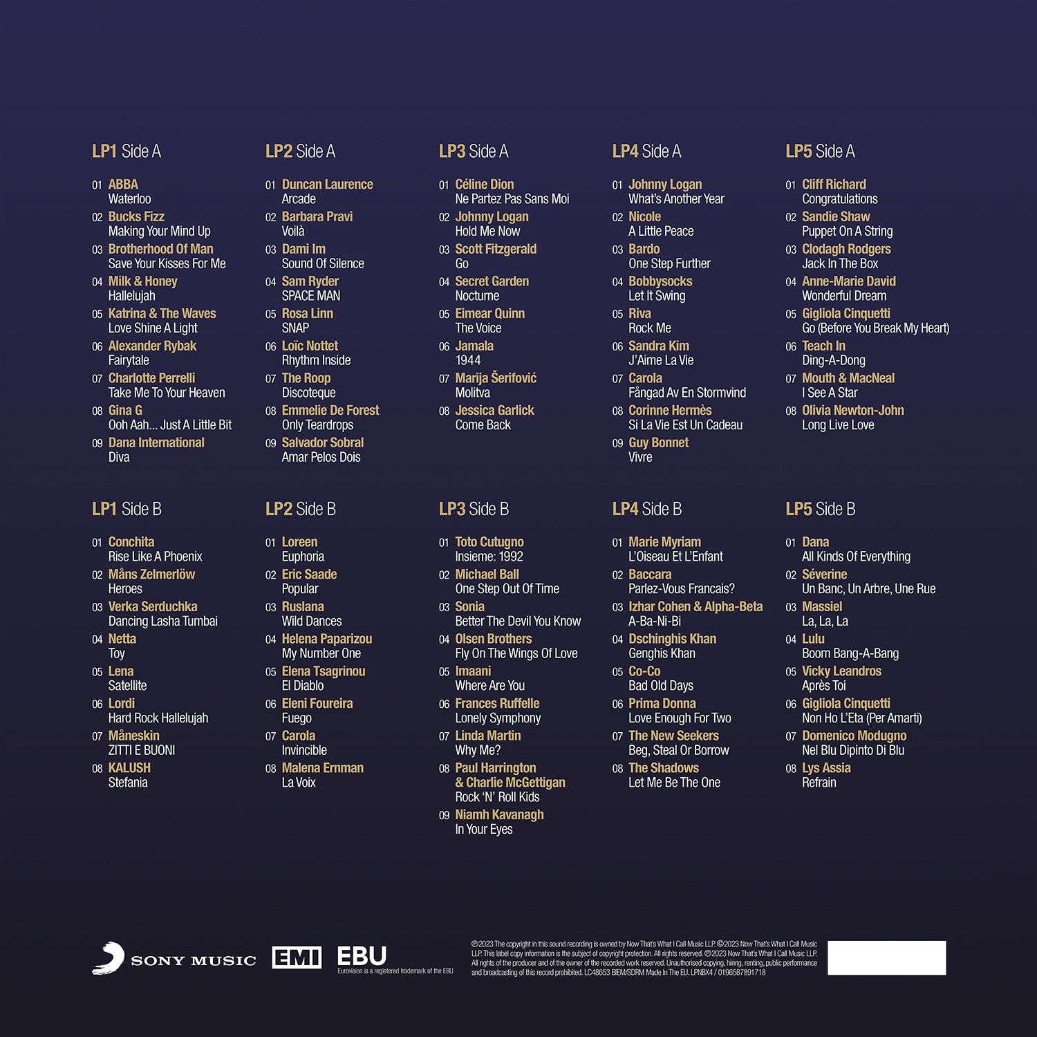 Various Artists - NOW That's What I Call Eurovision Song Contest (5LP)