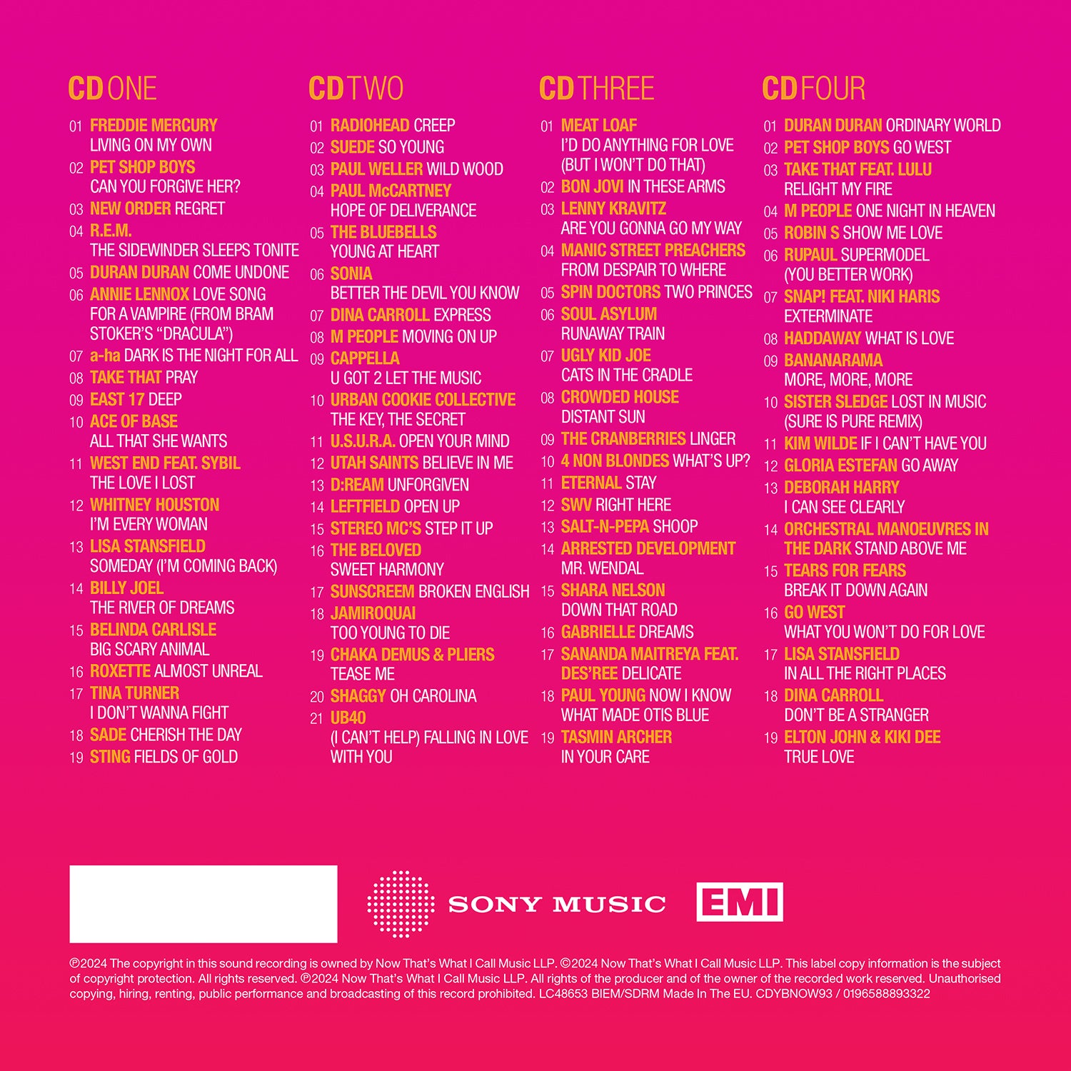 Various Artists - NOW – Yearbook 1993 (4CD)