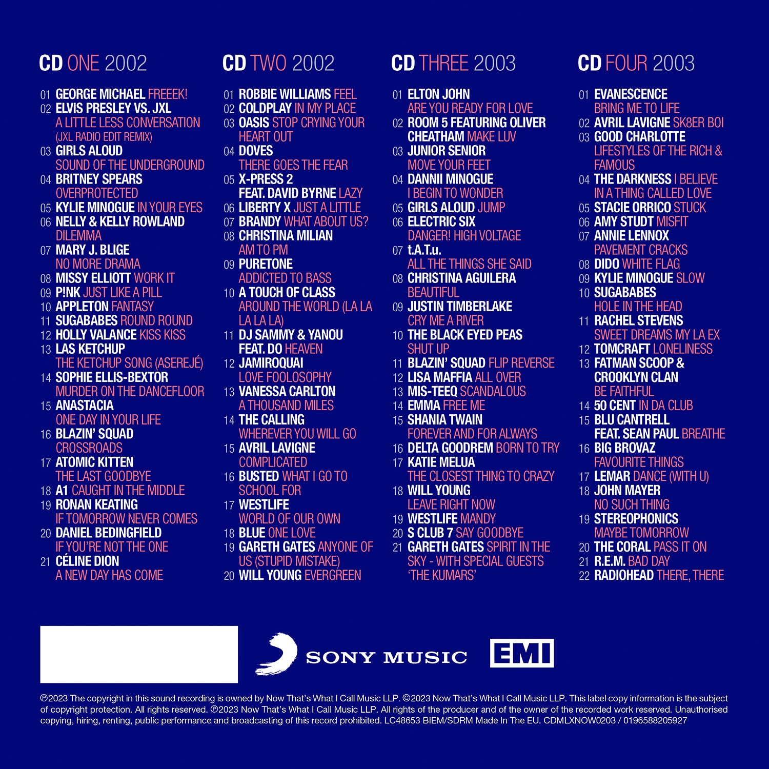 NOW Millennium 2002 2003 Special Edition 4CD NOW MUSIC Official now-millennium-2002-2003-special-edition-4cd-now-music-official