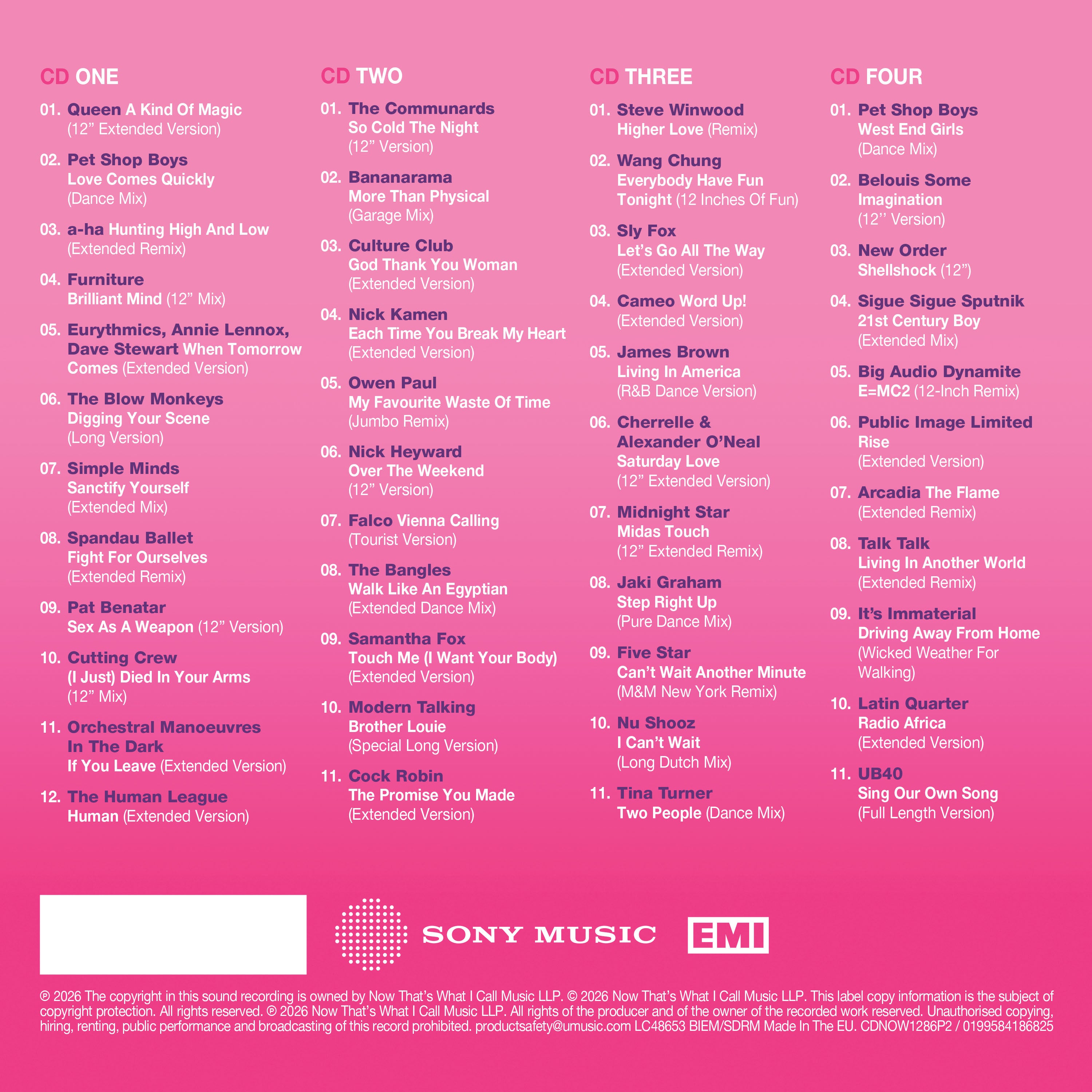 Various Artists - NOW 12" 80s: 1986 - Part Two (4CD)