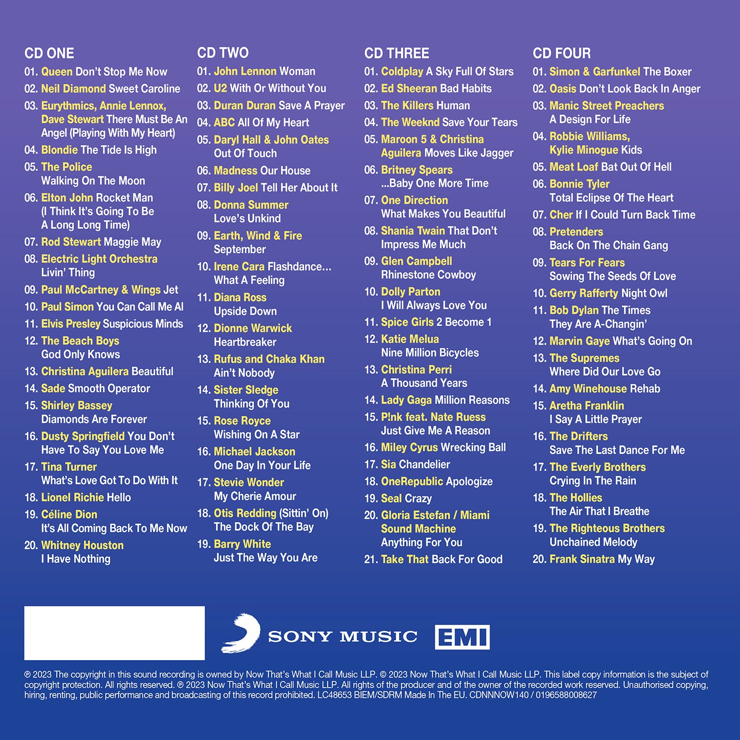 Now Sampler Various Artists - NOW That’s What I Call Legendary (4CD) - NOW MUSIC ...