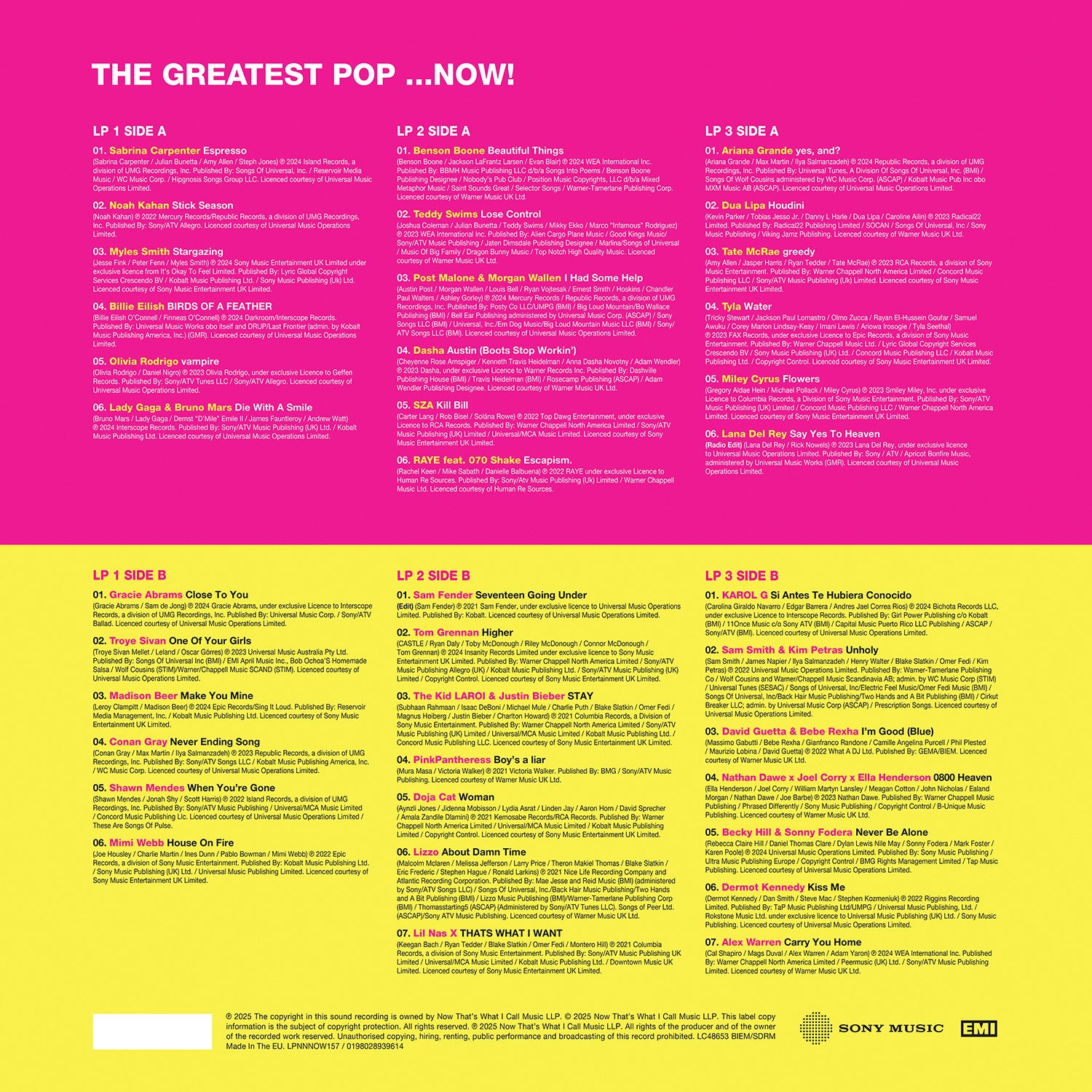 NOW That's What I Call… Pop! (3LP) - NOW MUSIC Official Store
