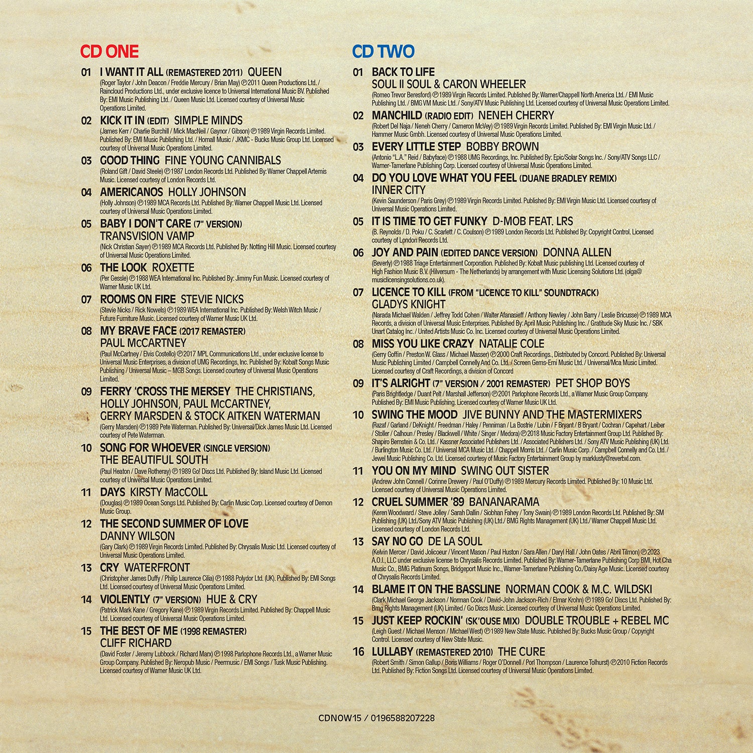 NOW That's What I Call Music! 15 (2CD) - NOW MUSIC Official Store