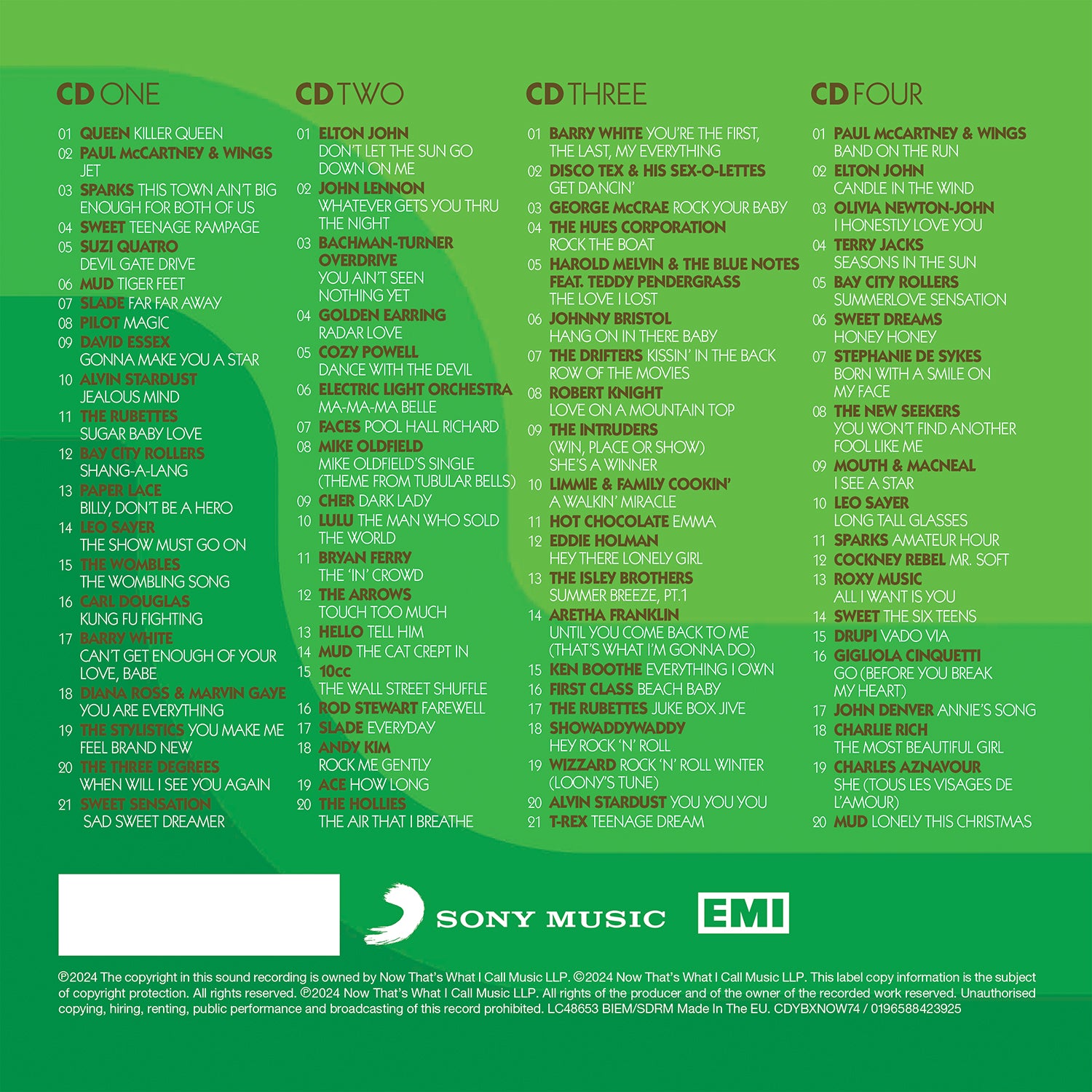 NOW – Yearbook 1974 (4CD) - NOW MUSIC Official Store