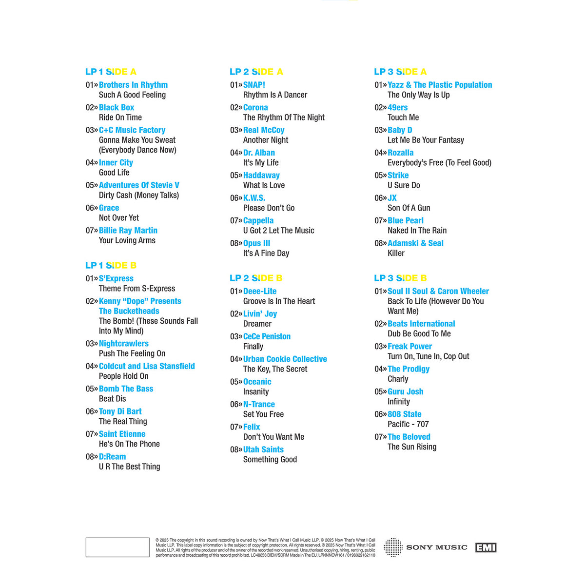 Now 3 Rear Cover NOW That's What I Call An Era - Such A Good Feeling: 1988-1995 (3LP ...