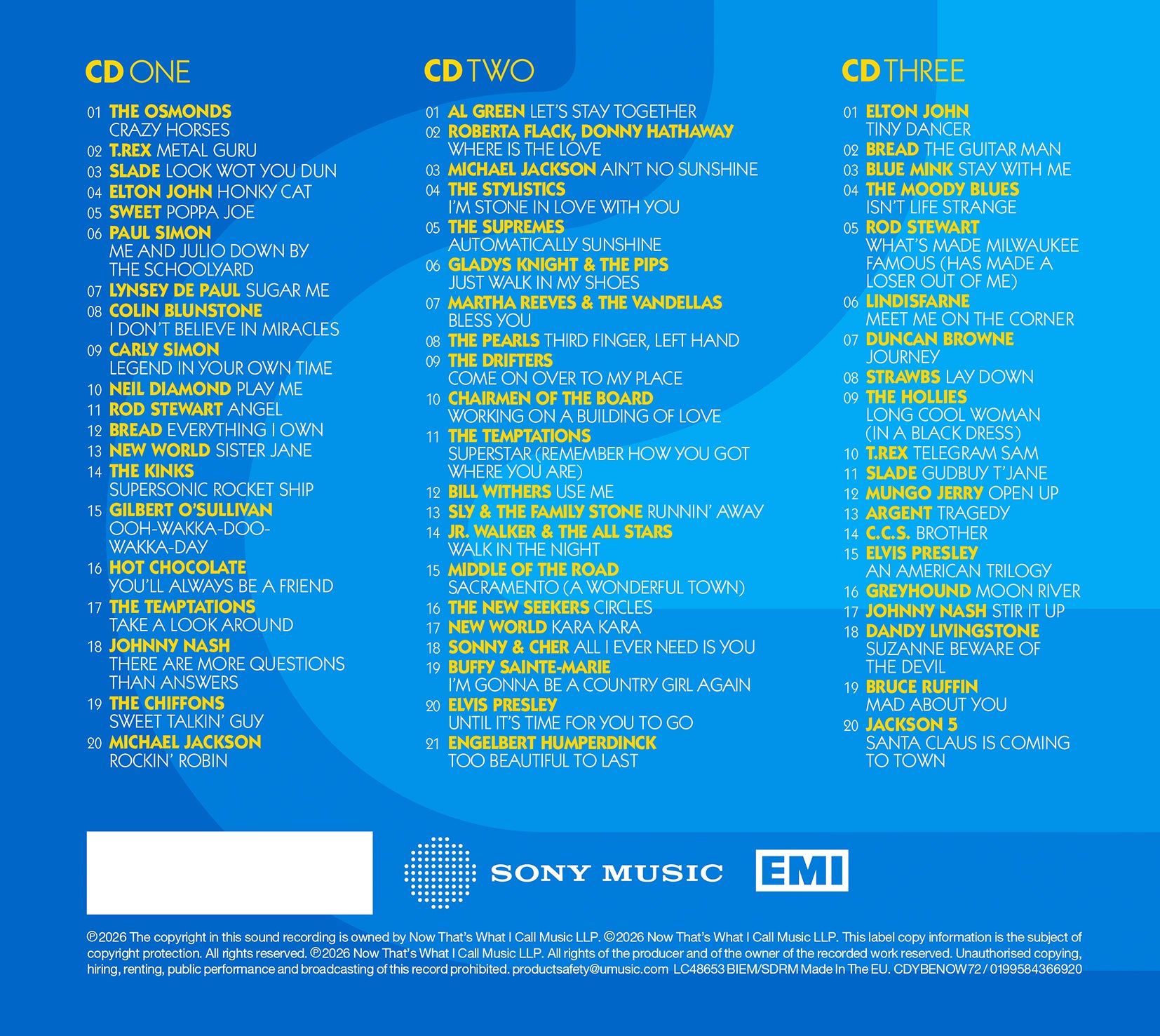 NOW - Yearbook Extra 1972 (3CD) - NOW MUSIC Official Store