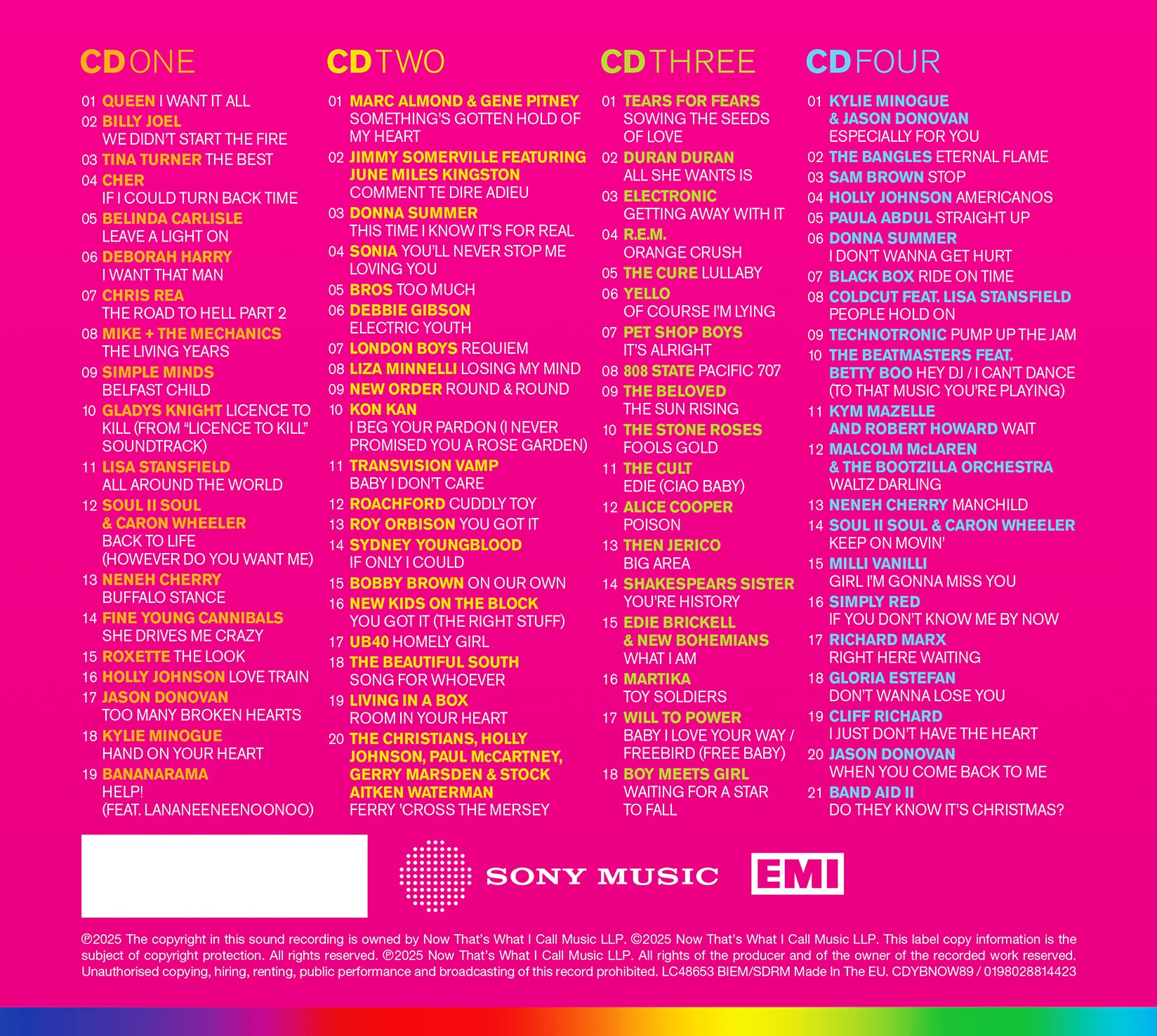 NOW – Yearbook 1989 (4CD) - NOW MUSIC Official Store