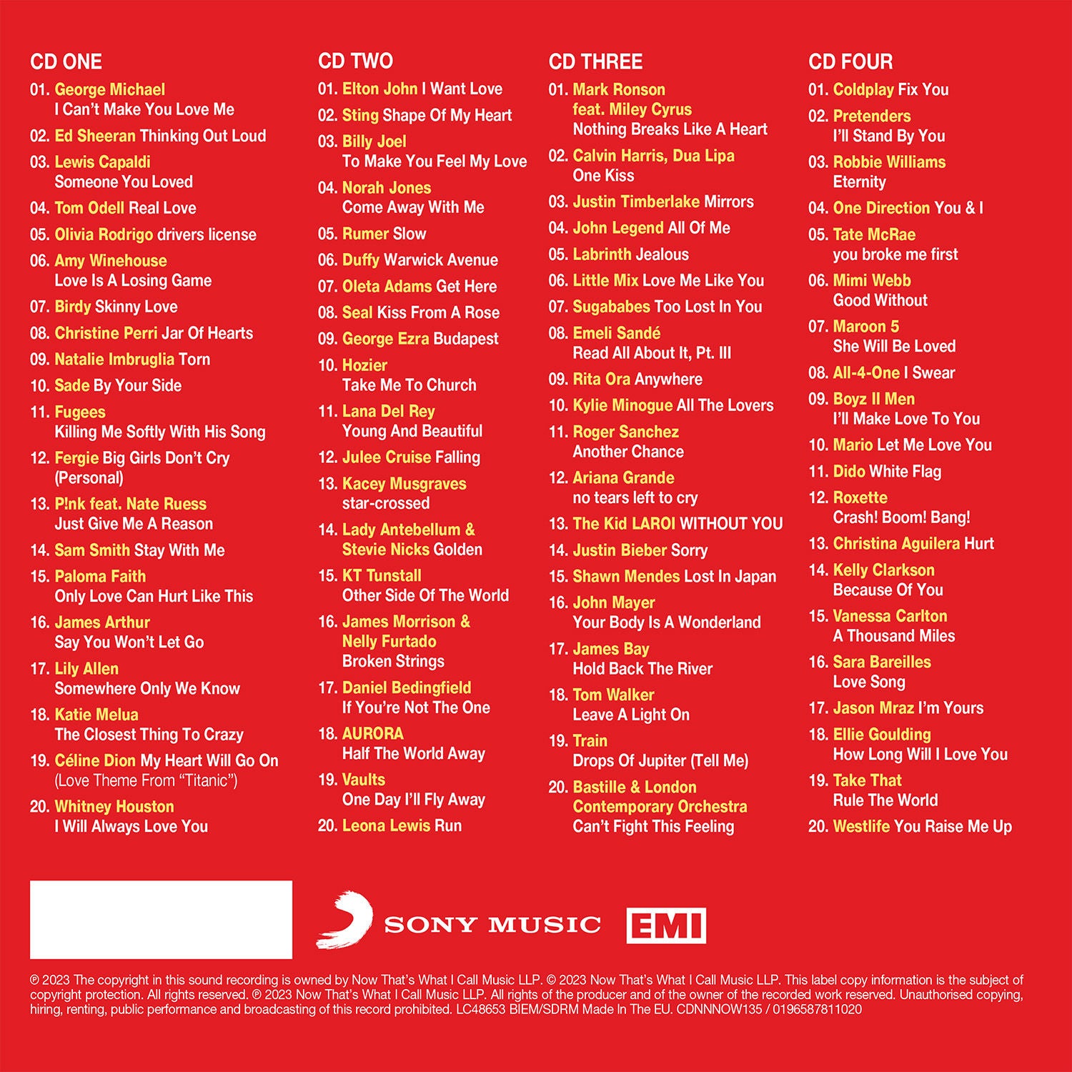 Various Artists - NOW That’s What I Call A Love Song (4CD)