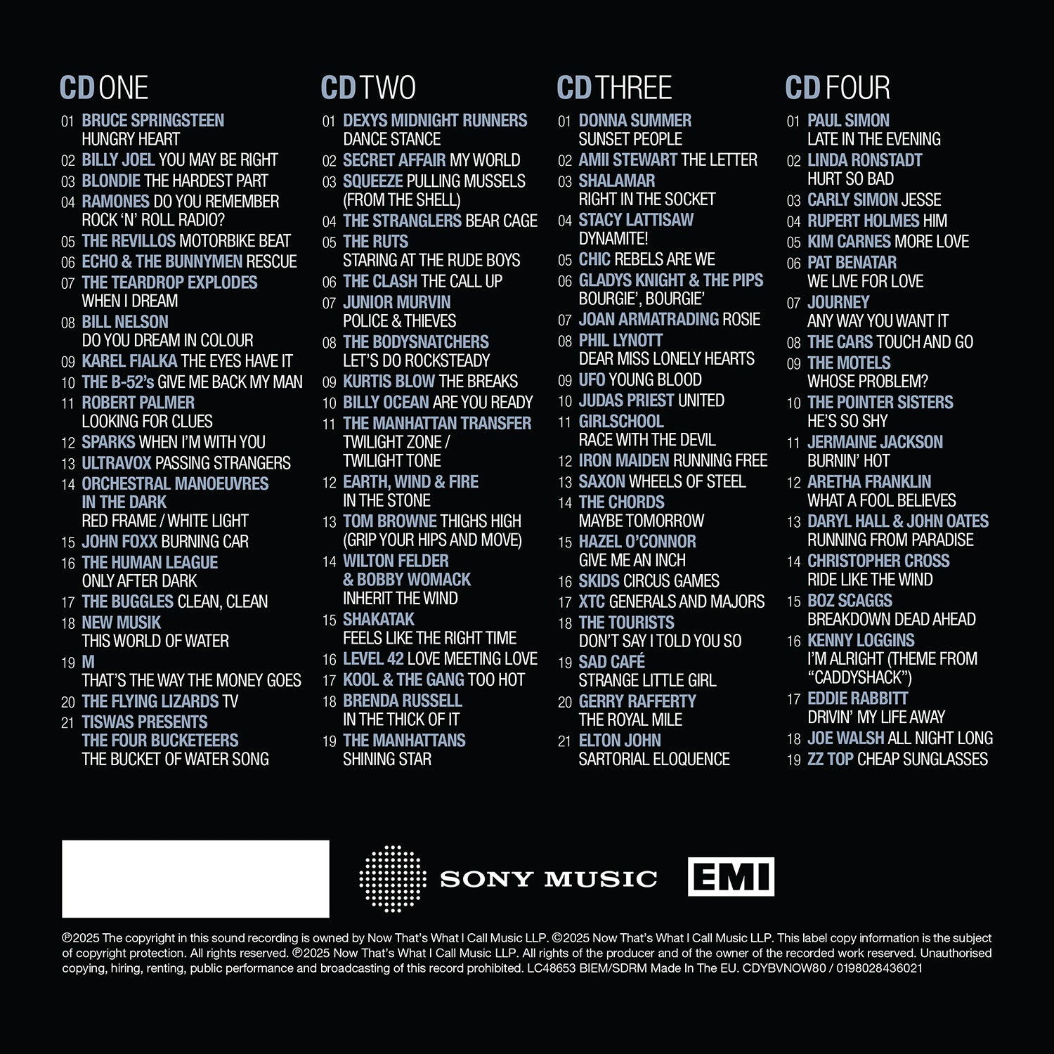 NOW Yearbook – THE VAULT: 1980 (4CD) - NOW MUSIC Official Store