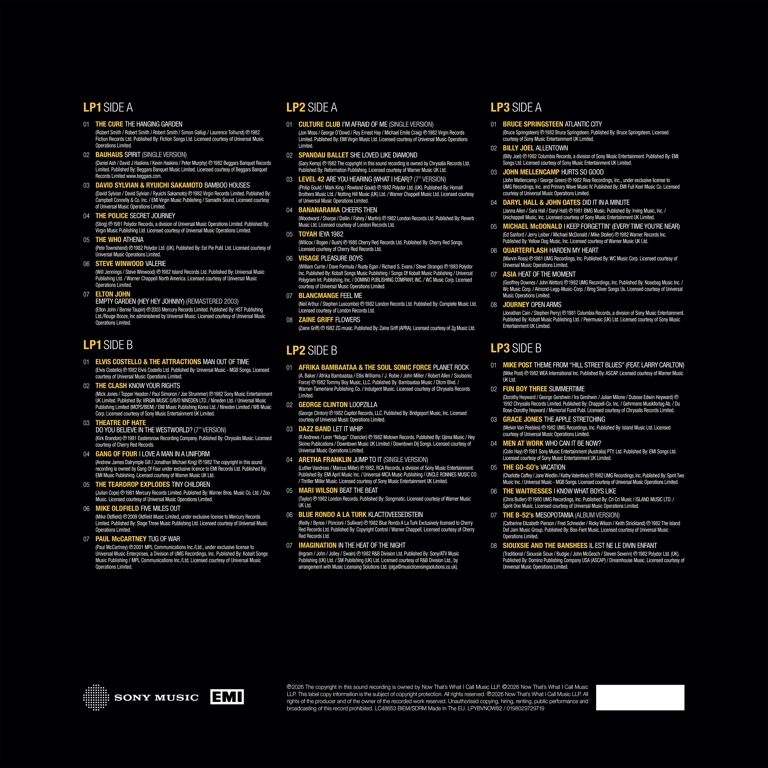 Various Artists - NOW Yearbook - THE VAULT: 1982 (3LP)