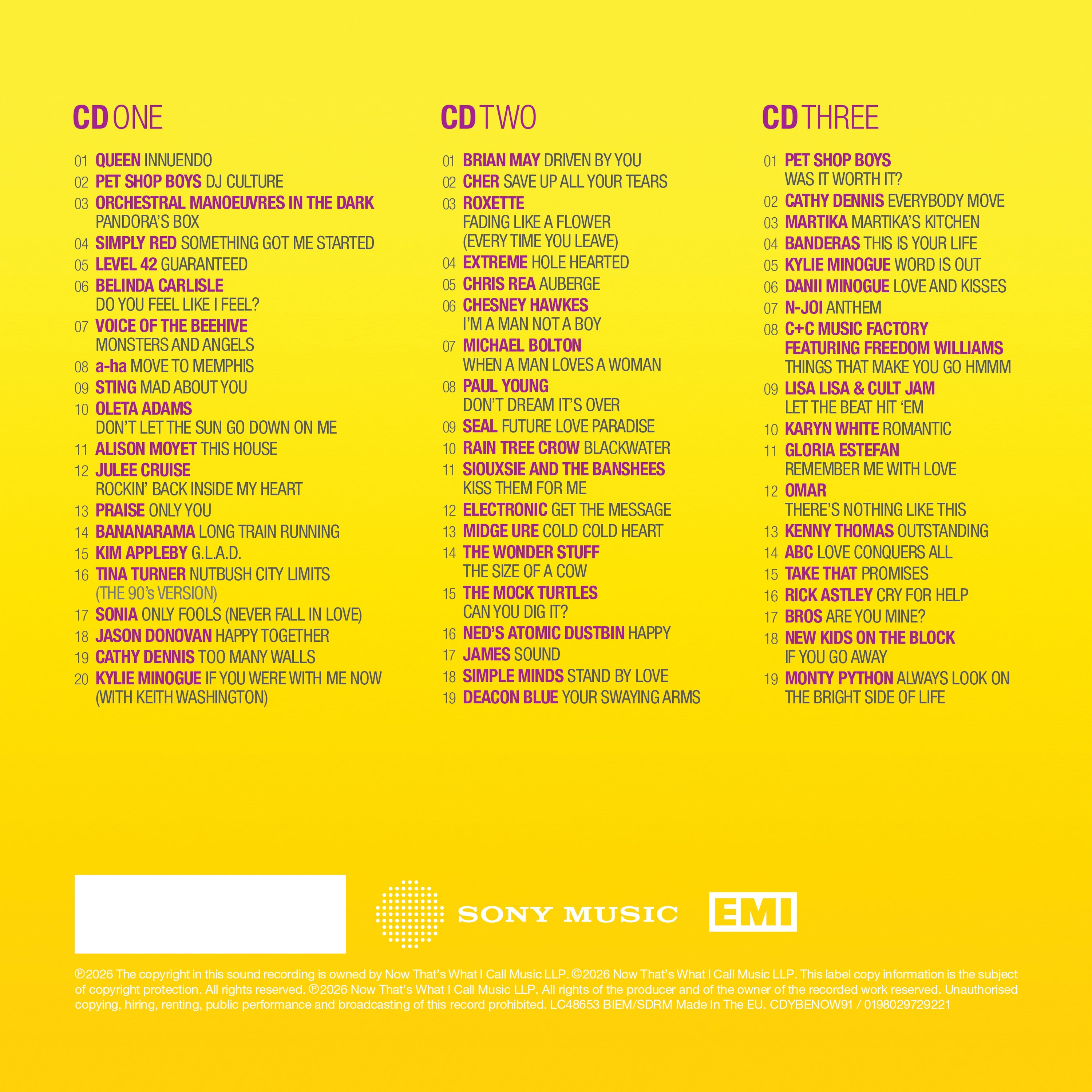 Various Artists - NOW – Yearbook Extra 1991 (3CD)