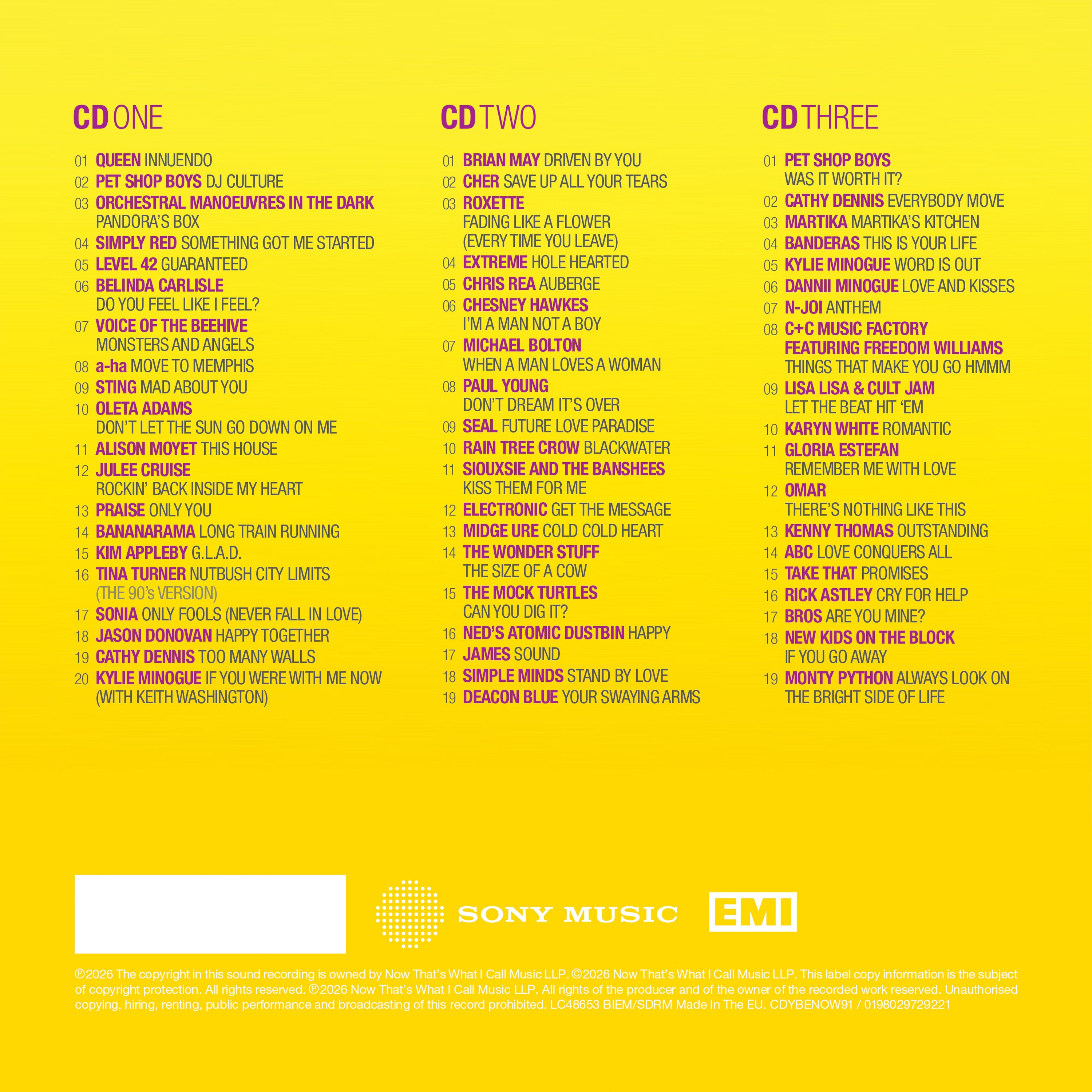 NOW – Yearbook Extra 1991 (3CD) - NOW MUSIC Official Store