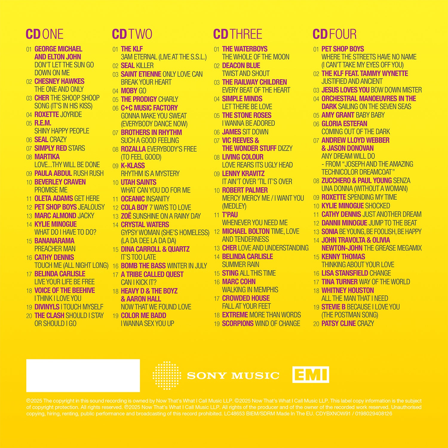 Various Artists - NOW – Yearbook 1991 (Special Edition 4CD)