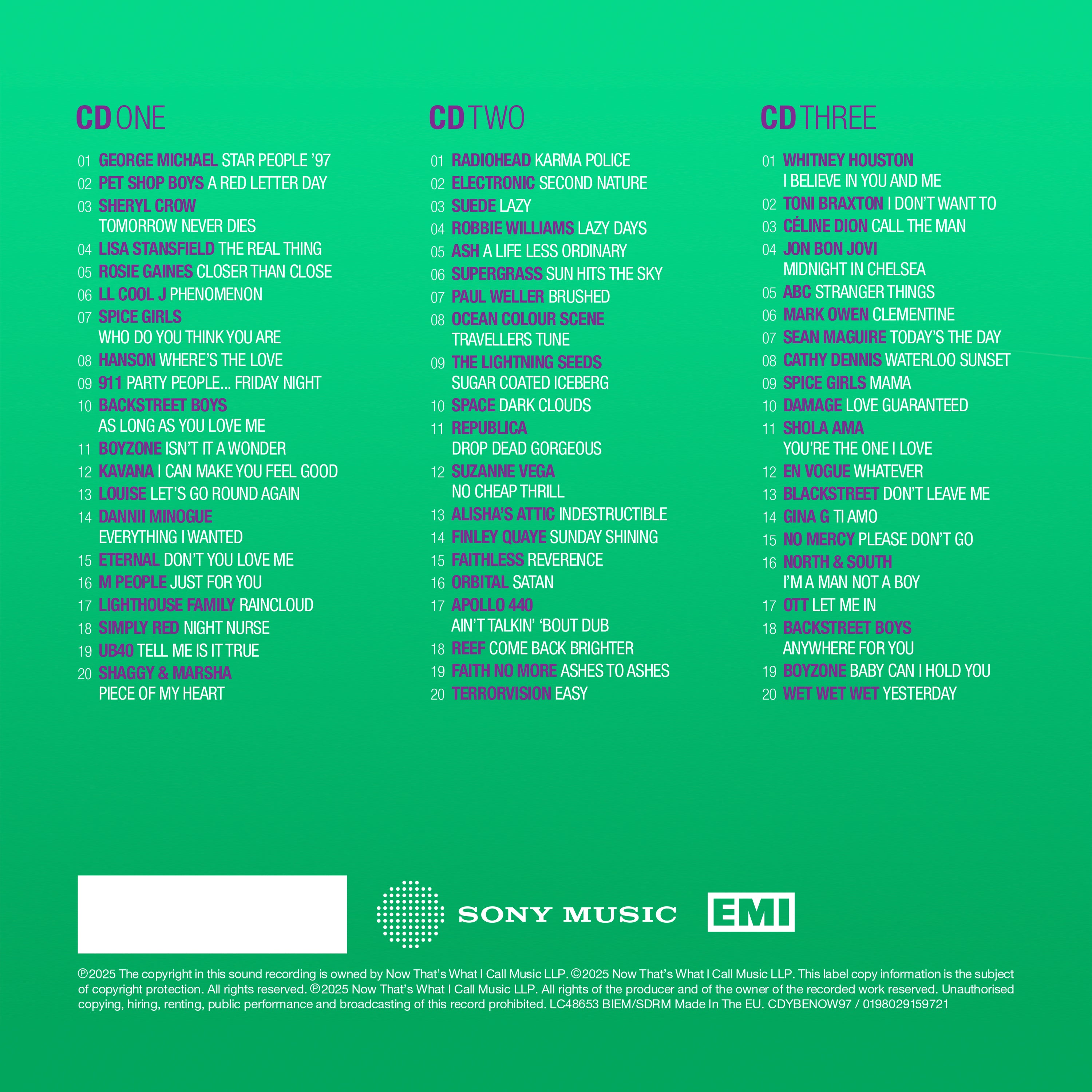 NOW – Yearbook Extra 1997 (3CD) - NOW MUSIC Official Store