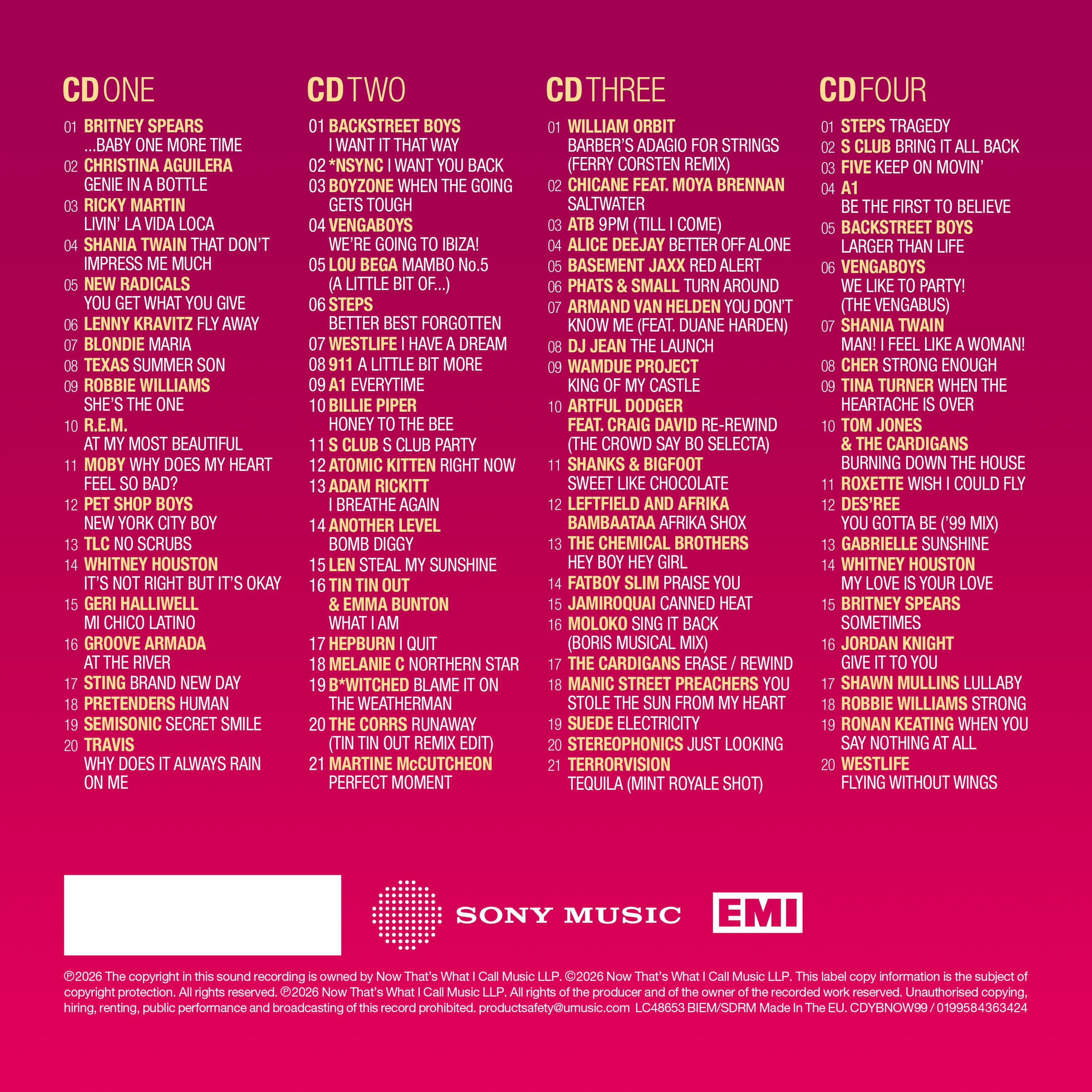 NOW - Yearbook 1999 (4CD) & Exclusive Numbered Print