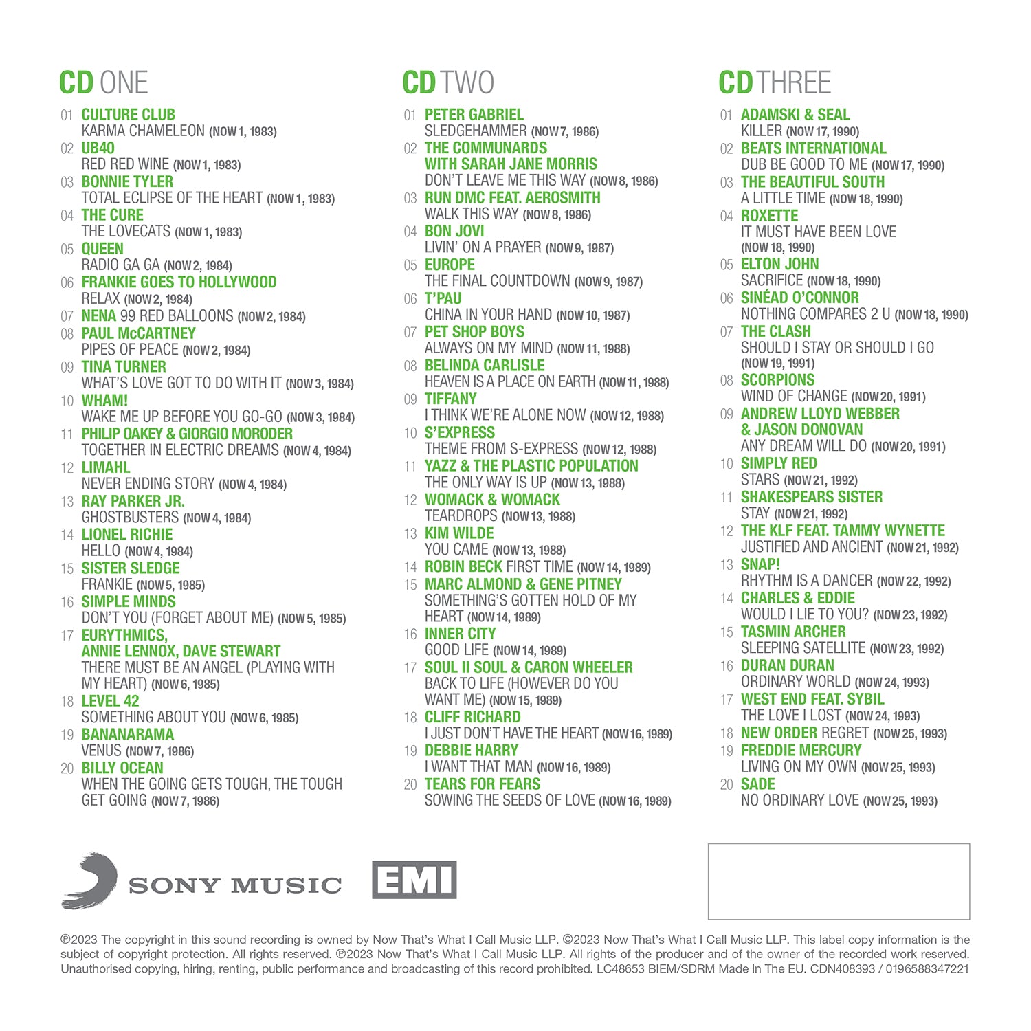 Various Artists - NOW That's What I Call 40 Years: Volume 1 - 1983-1993 (3CD)