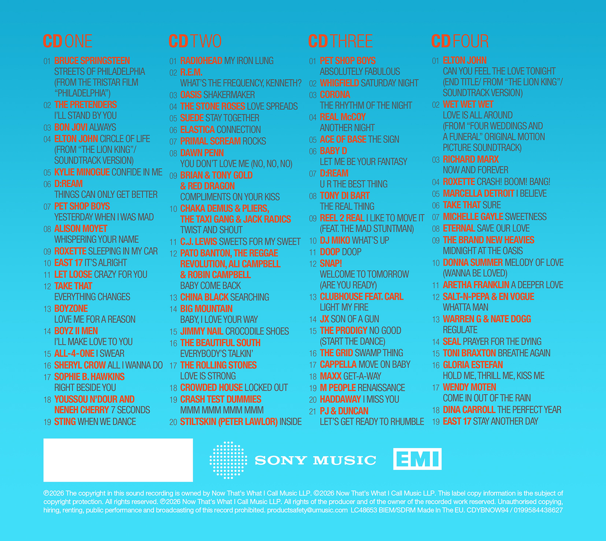 Various Artists - NOW – Yearbook 1994 (Special Edition 4CD)